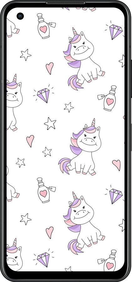 Силиконовый чехол Единорожка v2 для Asus Zenfone 9 - 4703u-2842 изображение 