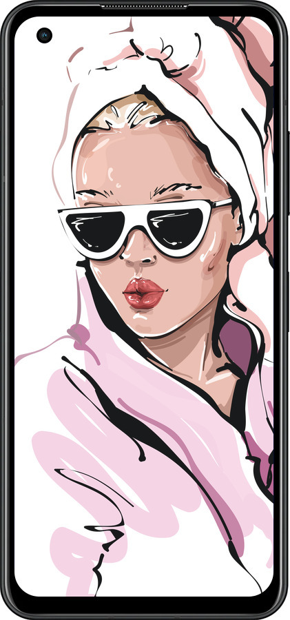 Силиконовый чехол Девушка в очках 2 для Asus Zenfone 9 - 4714u-2842 изображение 