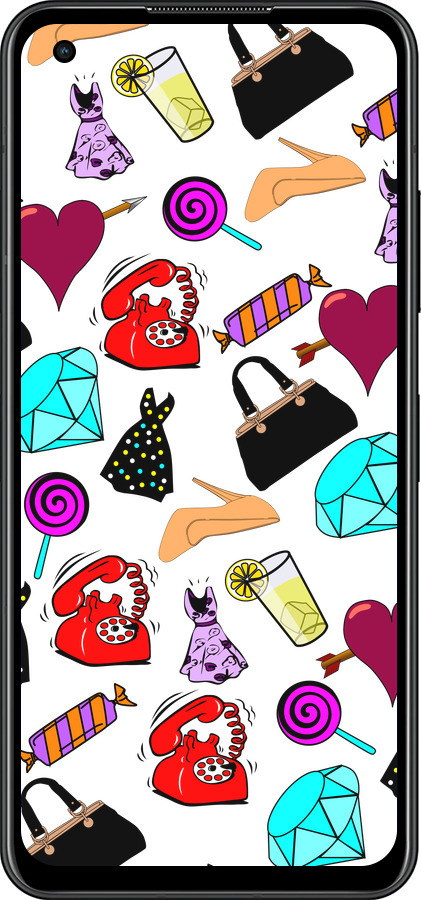 Силиконовый чехол stickers для Asus Zenfone 9 - 4757u-2842 изображение 