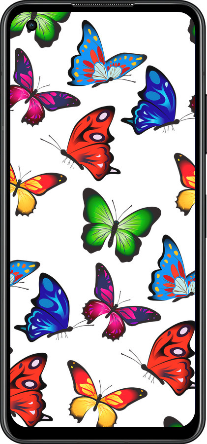 Силиконовый чехол Красочные мотыльки для Asus Zenfone 9 - 4761u-2842 изображение 
