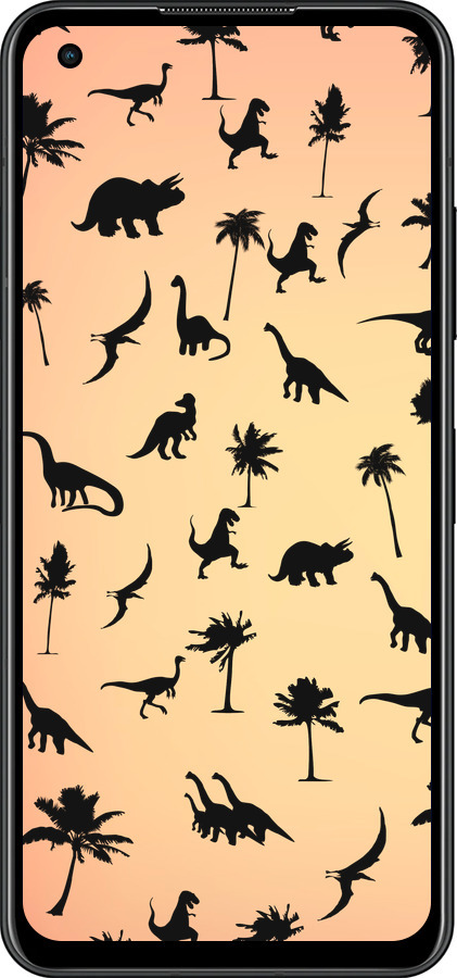 Силиконовый чехол Динозаврики 1 для Asus Zenfone 9 - 4772u-2842 изображение 