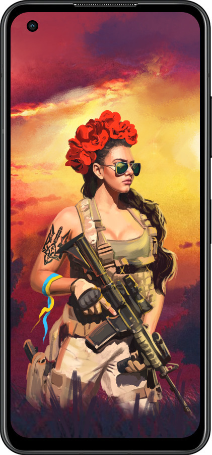 Силиконовый чехол Украинка с оружием для Asus Zenfone 9 - 5316u-2842 изображение 