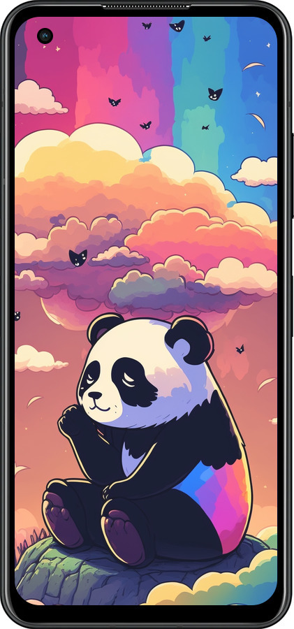 Силиконовый чехол Панда в облаках для Asus Zenfone 9 - 5585u-2842 изображение 