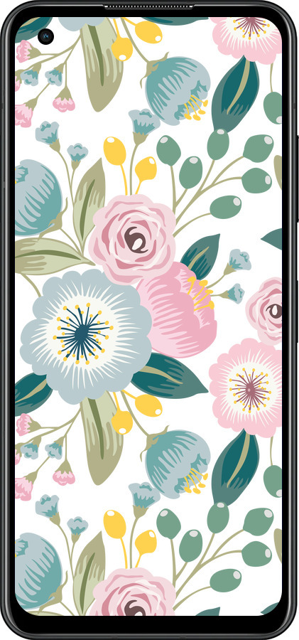 Силиконовый чехол Цветочные обои v2 для Asus Zenfone 9 - 5602u-2842 изображение 