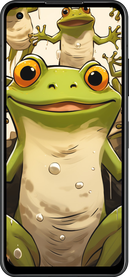 Силиконовый чехол Веселая жаба для Asus Zenfone 9 - 5658u-2842 изображение 