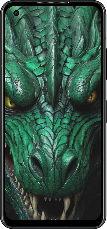 Силиконовый чехол Зелёный дракон v2 для Asus Zenfone 9 - 5817u-2842 изображение 
