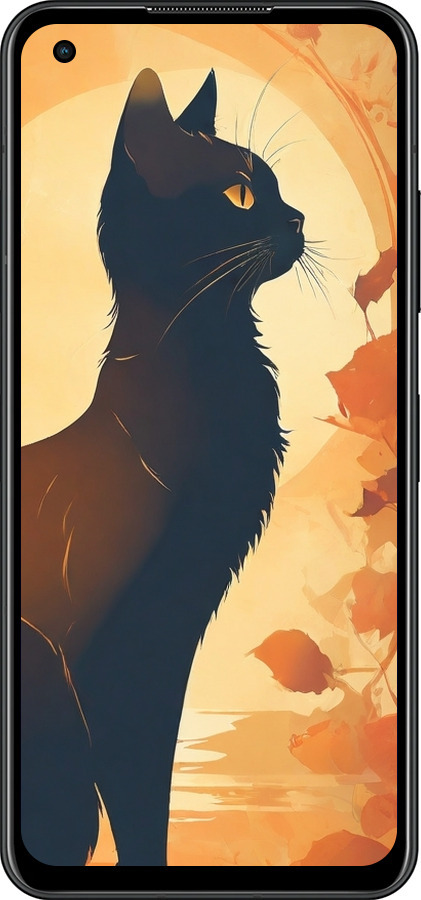 Силиконовый чехол Черная кошка v2 для Asus Zenfone 9 - 5830u-2842 изображение 