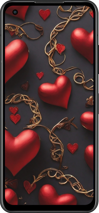 Силиконовый чехол Сердечки для Asus Zenfone 9 - 5831u-2842 изображение 