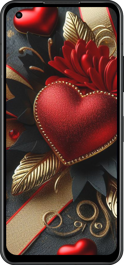 Силиконовый чехол Сердечки v2 для Asus Zenfone 9 - 5832u-2842 изображение 