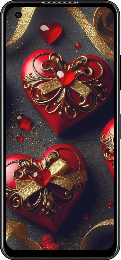 Силиконовый чехол Сердечки v4 для Asus Zenfone 9 - 5834u-2842 изображение 