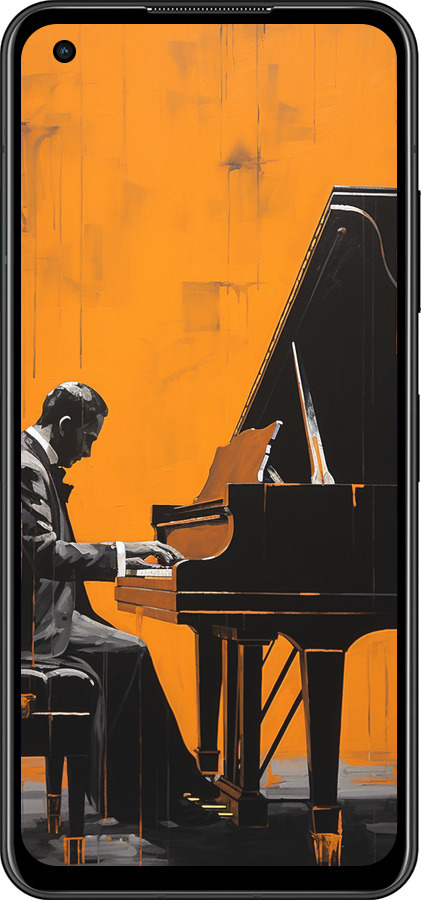 Силиконовый чехол Чехол для телефона Мужчина за Роялем для Asus Zenfone 9 - 5938u-2842 изображение 