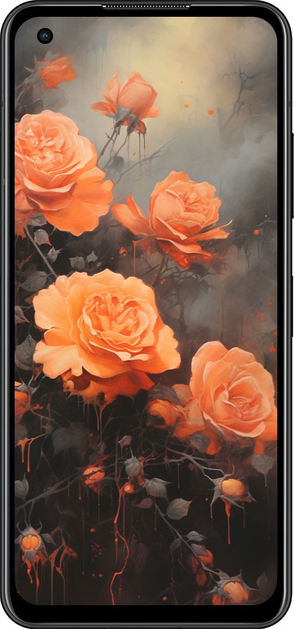 Силиконовый чехол Оранжевые розы для Asus Zenfone 9 - 5944u-2842 изображение 