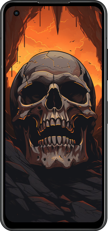 Силиконовый чехол Череп в пещере для Asus Zenfone 9 - 5959u-2842 изображение 