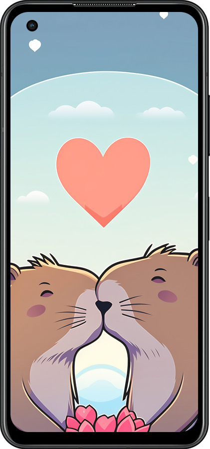 Силиконовый чехол Капибара любовь для Asus Zenfone 9 - 6027u-2842 изображение 