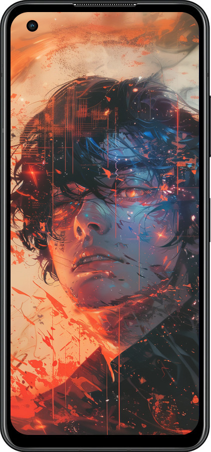 Силиконовый чехол Лицо в пламени для Asus Zenfone 9 - 6127u-2842 изображение 