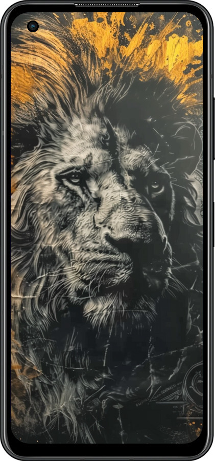 Силиконовый чехол Лев в золотых красках для Asus Zenfone 9 - 6155u-2842 изображение 