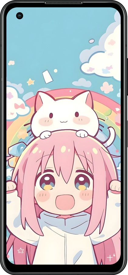 Силиконовый чехол Девочка аниме радуга для Asus Zenfone 9 - 6304u-2842 изображение 