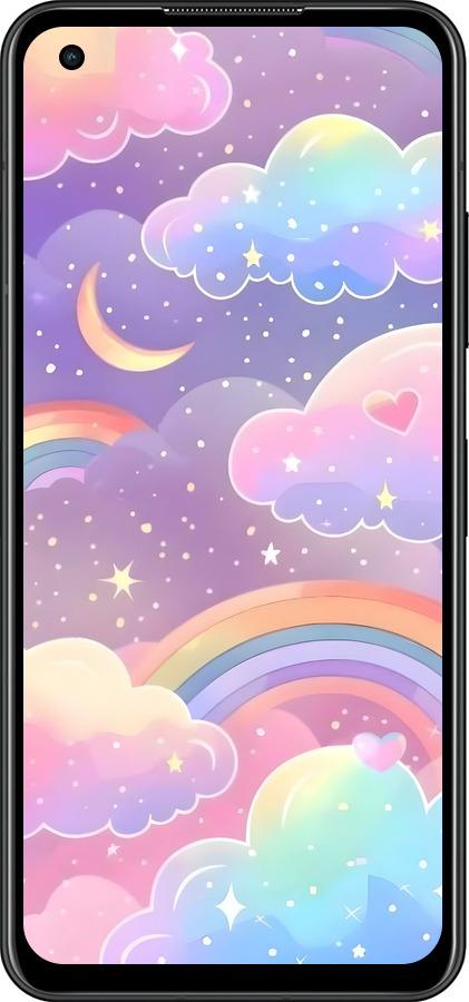 Силиконовый чехол Облака и радуга для Asus Zenfone 9 - 6312u-2842 изображение 