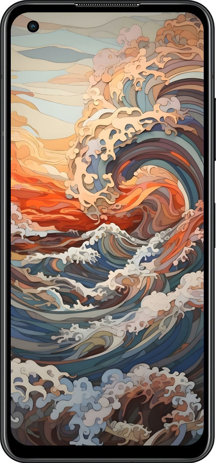 Силиконовый чехол Арт волны для Asus Zenfone 9 - 6324u-2842 изображение 