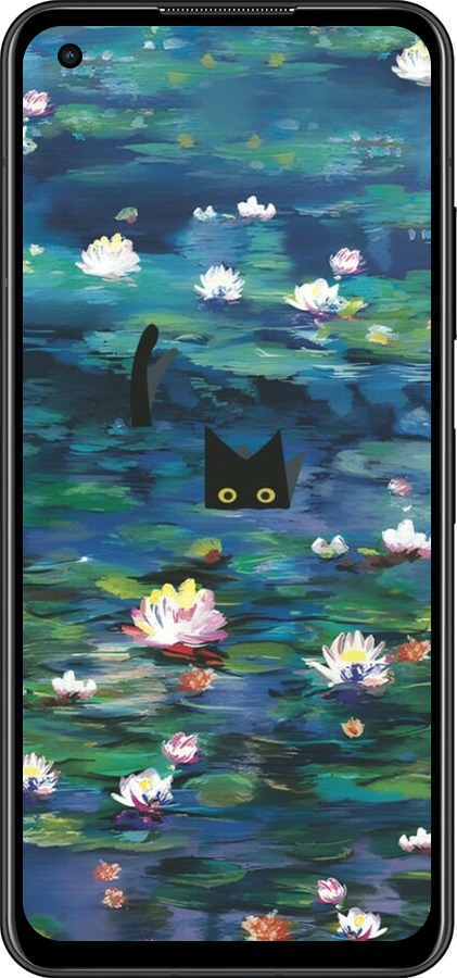 Силиконовый чехол Чехол с изображением водяных лилий Моне и кошек для Asus Zenfone 9 - 6399u-2842 изображение 