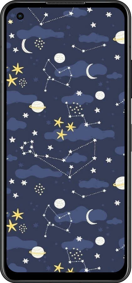 Силиконовый чехол Астрономический узор. Милый дизайн мультяшной вселенной для Asus Zenfone 9 - 6446u-2842 изображение 