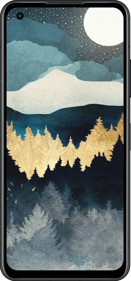 Силиконовый чехол Ночной пейзаж с лесом и горами для Asus Zenfone 9 - 6493u-2842 изображение 