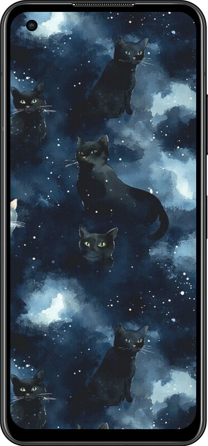 Силиконовый чехол Изображение Кошек с тёмной акварелью для Asus Zenfone 9 - 6521u-2842 изображение 