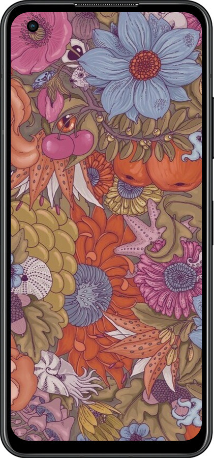 Силиконовый чехол Абстрактные цветы для Asus Zenfone 9 - 6526u-2842 изображение 