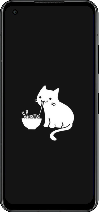 Силиконовый чехол С милым котом на черном фоне для Asus Zenfone 9 - 6528u-2842 изображение 