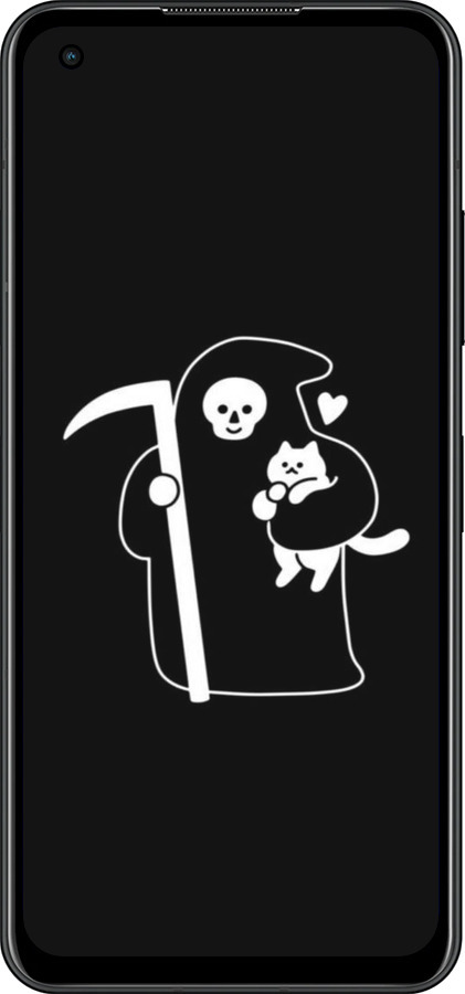 Силиконовый чехол Минималистичный арт: смерть и кошка для Asus Zenfone 9 - 6529u-2842 изображение 