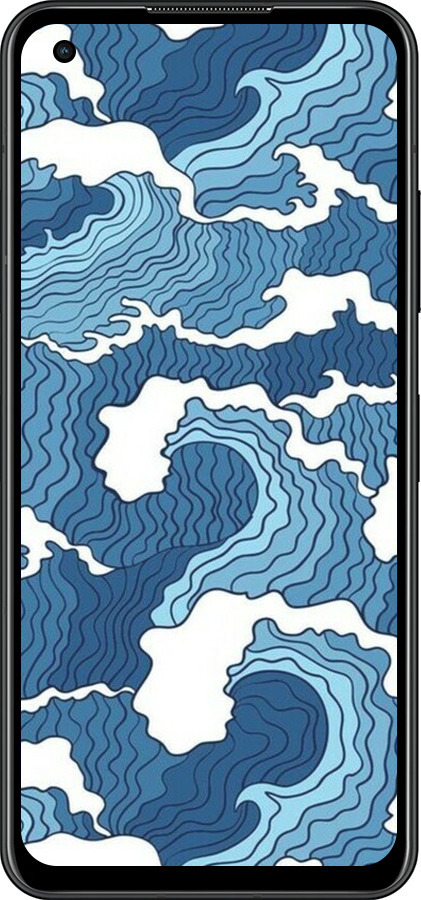 Силиконовый чехол Абстрактный рисунок морских волн для Asus Zenfone 9 - 6538u-2842 изображение 