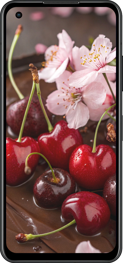 Силиконовый чехол Вишня в шоколаде для Asus Zenfone 9 - 6698u-2842 изображение 