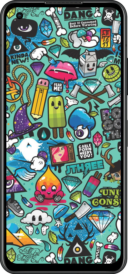 Силіконовий чехол Стікер бомбінг 1 для Asus Zenfone 9 - 693u-2842 изображение 