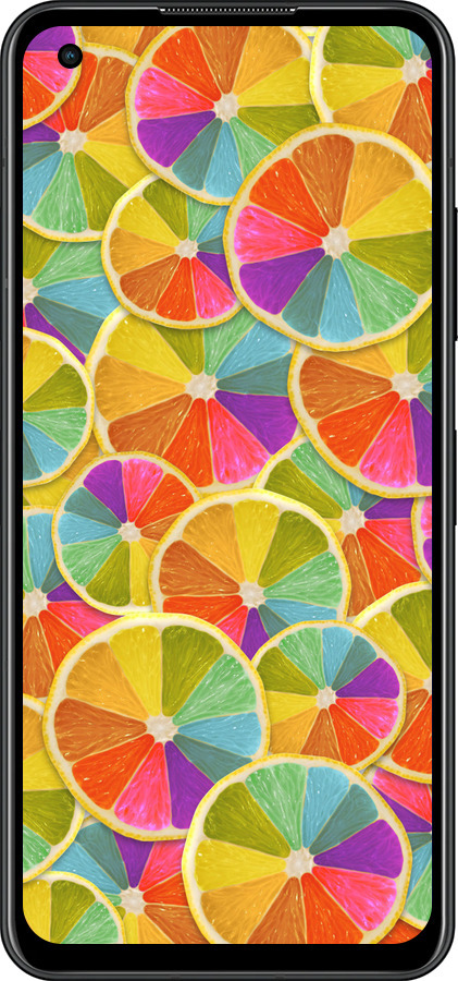 Силиконовый чехол Разноцветные дольки лимона для Asus Zenfone 9 - 861u-2842 изображение 