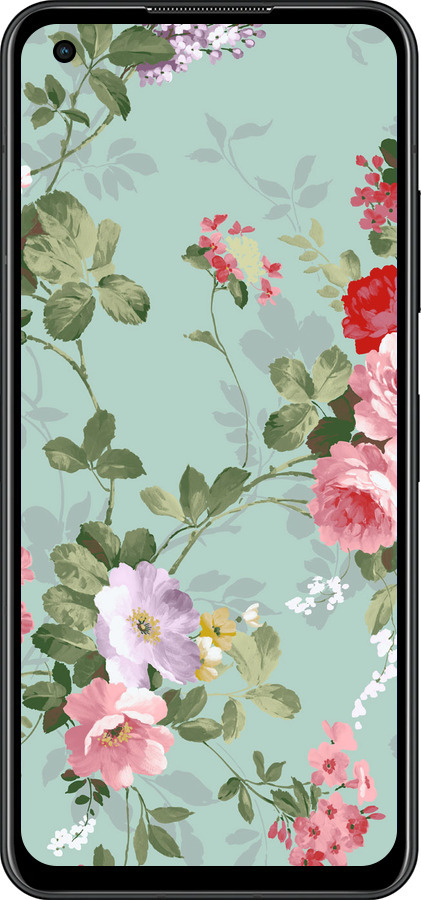 Силиконовый чехол Цветочные обои 2 для Asus Zenfone 9 - 862u-2842 изображение 