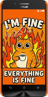 3D пластиковый матовый чехол Funny Cat для Asus Zenfone Go ZC500TG - 6786m-160 изображение 