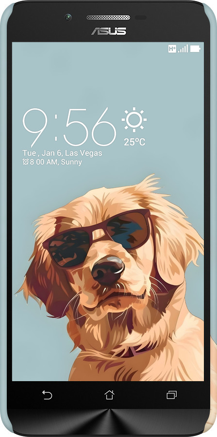 3D пластиковый матовый чехол Пес в очках для Asus Zenfone Go ZC500TG - 6381m-160 изображение 