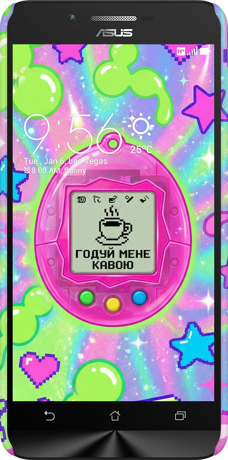 3D пластиковий матовий чехол Y2K Aesthetic Retro Pet: Годуй мене кавою для Asus Zenfone Go ZC500TG - 6784m-160 изображение 