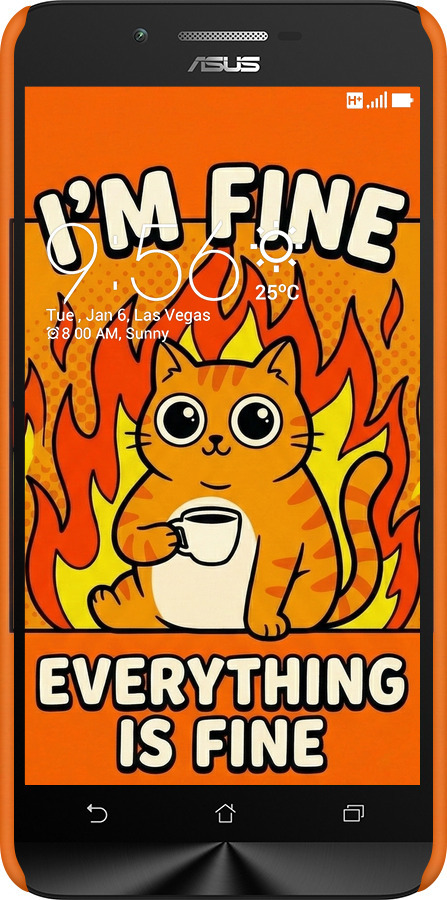 3D пластиковый матовый чехол Funny Cat для Asus Zenfone Go ZC500TG - 6786m-160 изображение 