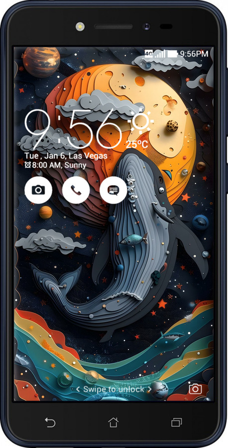 Силіконовий чехол Кит у космосі для Asus ZENFONE Live ZB501KL - 6328u-1128 изображение 