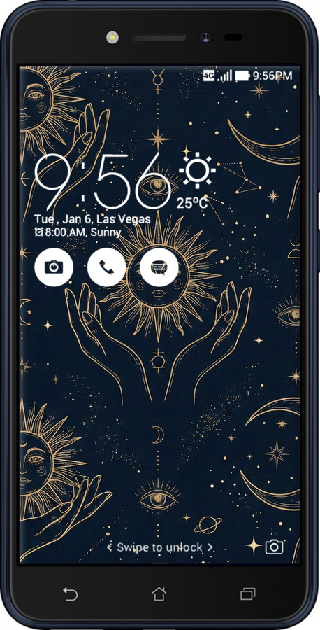 Силіконовий чехол Celestial Harmony: Sun & Moon Gold Mystic Pattern для Asus ZENFONE Live ZB501KL - 6778u-1128 изображение 