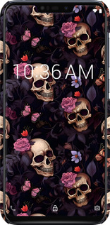 3D пластиковий матовий чехол Черепи та троянди для Asus Zenfone Max M2 ZB633KL - 6316m-1629 изображение 