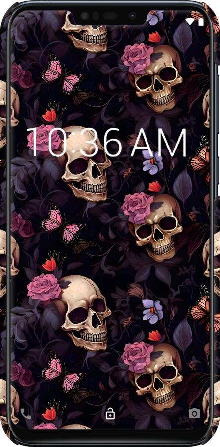 3D пластиковий матовий чехол Черепи та троянди для Asus Zenfone Max M2 ZB633KL - 6316m-1629 изображение 