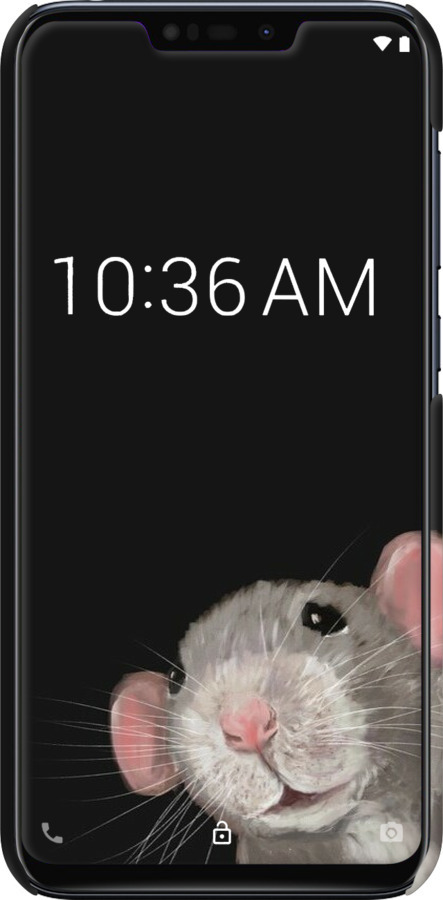 3D пластиковый матовый чехол The Peeking Rat для Asus Zenfone Max M2 ZB633KL - 6442m-1629 изображение 