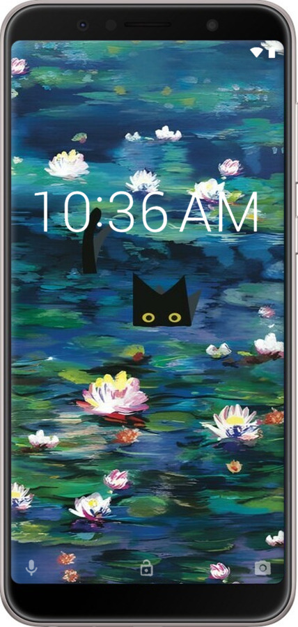 Силіконовий чехол с изображением водяных лилий и кошек для Asus ZenFone Max Pro M1 ZB602KL - 6257u-1647 изображение 