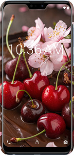 3D пластиковий матовий чехол Вишня у шоколаді для Asus Zenfone Max Pro M2 ZB631KL - 6698m-1641 изображение 