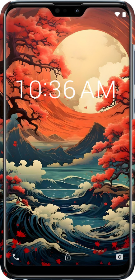 3D пластиковый матовый чехол Природа японии для Asus Zenfone Max Pro M2 ZB631KL - 6327m-1641 изображение 