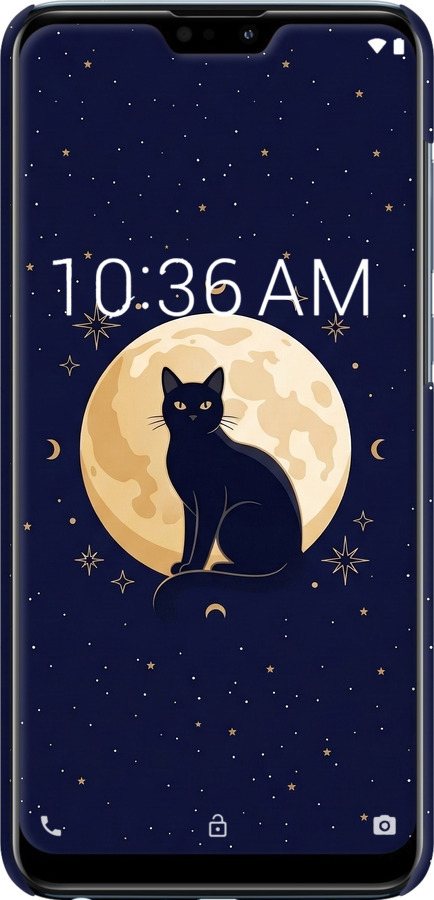 3D пластиковий матовий чехол Cute Cat Celestial/Witchy для Asus Zenfone Max Pro M2 ZB631KL - 6787m-1641 изображение 