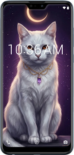 Силіконовий чехол Mystic White Cat Gothic Dark Purple Gold для Asus Zenfone Max Pro M2 ZB631KL - 6805u-1641 изображение 
