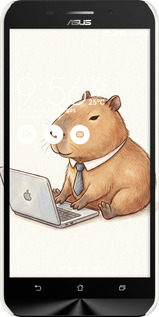 3D пластиковый матовый чехол Funny Capybara CEO Working для Asus ZenFone Max ZC550KL - 6777m-271 изображение 